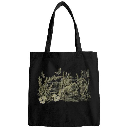 Frog Pet Goblincore Cottagecore Aesthetic Frog and Toad Mushroom Bags
