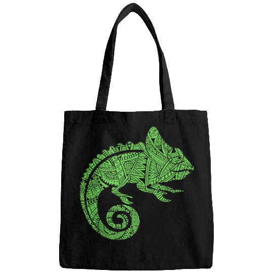 Chameleon Pet Reptile Animal Aztec Maya Maori Tribal Pattern Bags