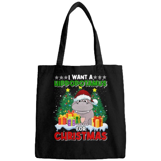 Hippo Pet I Want A Hippopotamus For Christmas Funny Hippo Pajamas xmass 132 Bags