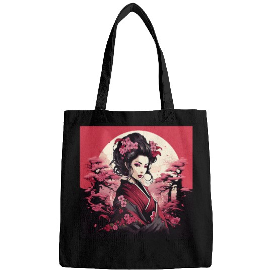 Geishas Journey Through Japan Cherry Vector Bags