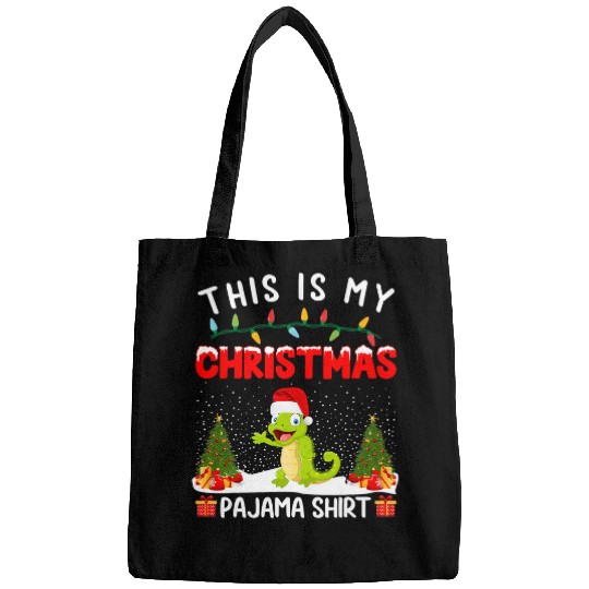 Chameleon Pet xmass Holiday Party This Is My Chameleon Christmas Pajama Bags