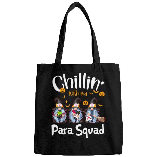 nurses Job Paraprofessional Para Squad Chillin Gnomes Halloween nurses Bags