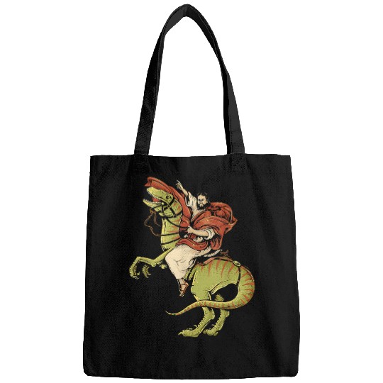 Dinosaur Pet Jesus Riding Dinosaur T rexs Jesus Christian 2 Bags