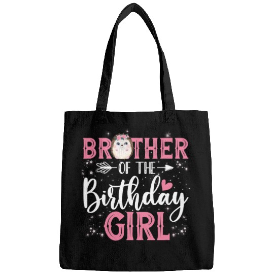 Hedgehog Pet Brother of The Birthday Girl Hedgehogs Daddy Papa 1st Bags