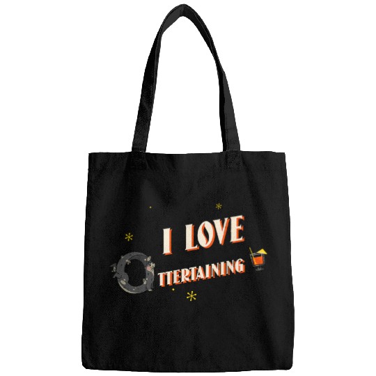 Otter Pet Otters I Love Ottertaining Entertaining Sea Otter vintages Cocktail Bags