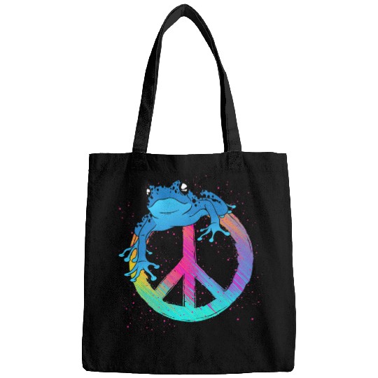 Frog Pet Peace Symbol Animal Toad Amphibian Hippie Frog Bags