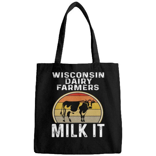 Cow Pet Wisconsin Dairy Farmers Milk It Retro Cow Funny Farming Bags