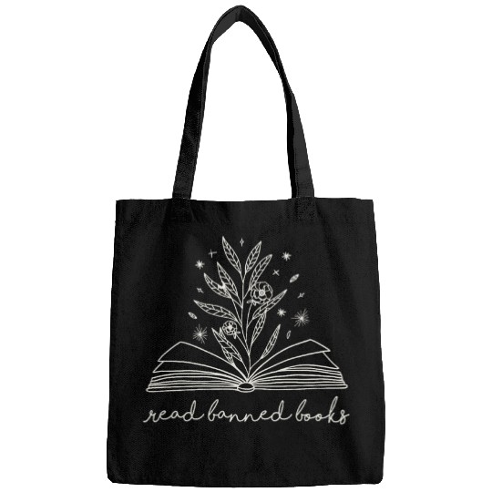 Book Fun Read Banned Books Floral Botanical Book Design Bags