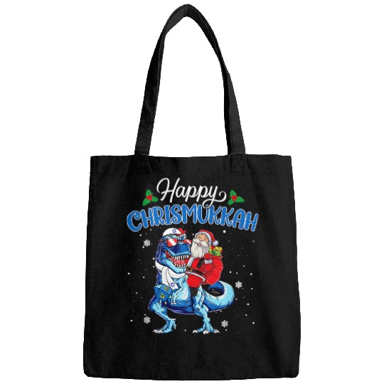Dinosaur Pet Happy Chrismukkah Jewish xmass Hanukkah T Rex Bags