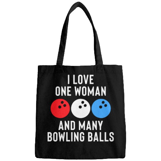 Sport Bowling I Love My Wife And Bowling Balls Gift For Men Or Husband Bags