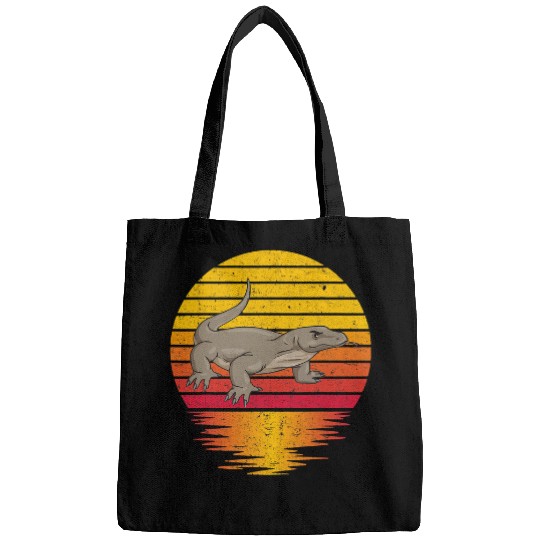 Komodo Pet vintages Komodo Dragon Retro Sunset Reptile Animal Lover Bags