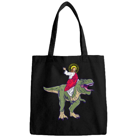 Dinosaur Pet Jesus Riding Dinosaur T rexs Jesus Christian 3 Bags