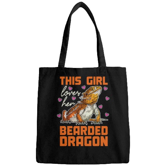 Bearded Dragon Pet This Girl Loves Her Bearded Dragon For Bearded Dragon Lover Bags