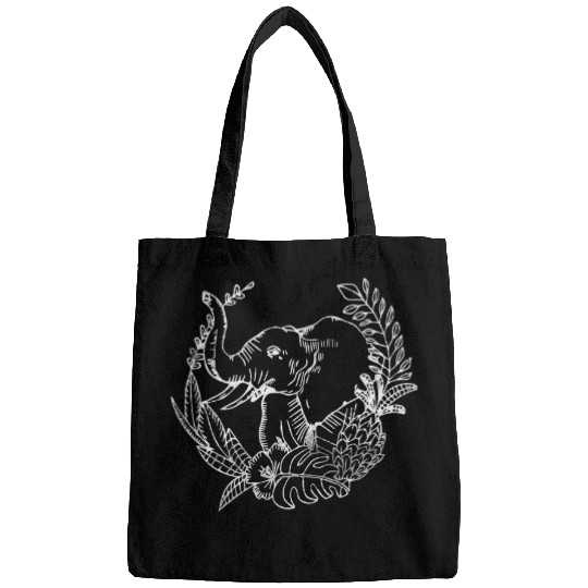 Elephant Mammal Cool Spirit Animal Cute Elephant Wreath Zookeeper Bags