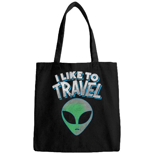 Aliens UFO I LIKE TO TRAVEL 2retro UFO alien discovery SciFi Area 51 Bags