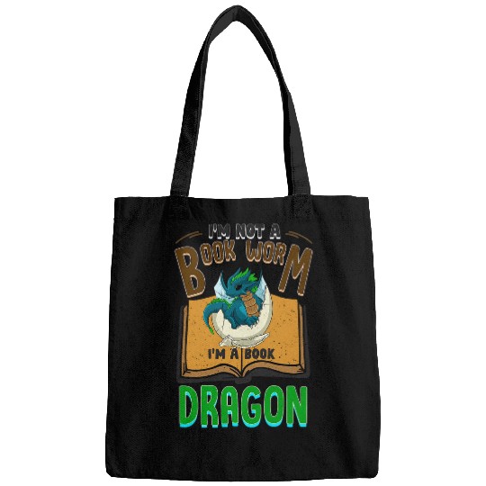 Book Fun Im Not A Bookworm Im A Book Dragon Bags