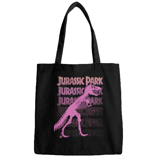 Dinosaur Pet Jurassic Park TRex Large Skeletons Silhouette Pink Gradient Bags