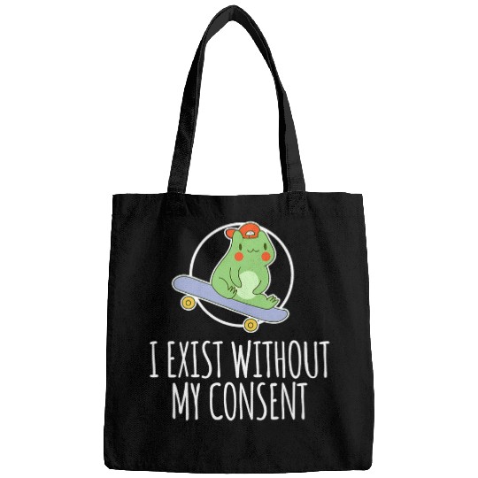 Frog Pet I Exist Without My Consent Cottagecore Skateboarding Bags