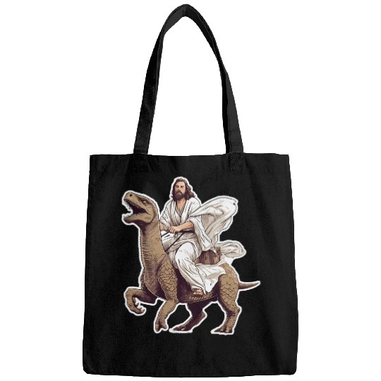 Dinosaur Pet Jesus Riding a Dinosaur Men Women Youth Bags