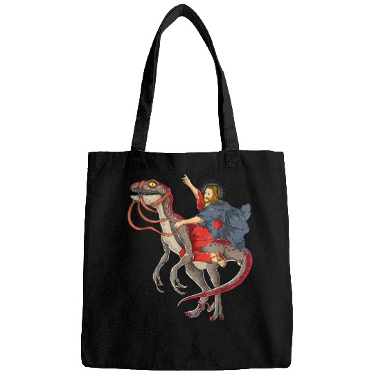 Dinosaur Pet Jesus Riding Dinosaur T rexs Jesus Christian 1 Bags
