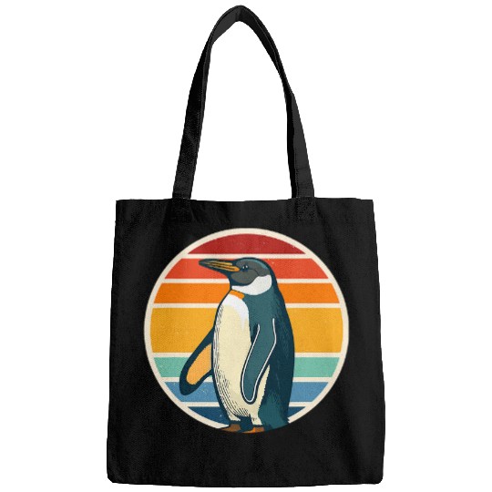 Penguin Pet Retro Vintage Penguin Birds Animals Lover Zoo Worker Fun Bags