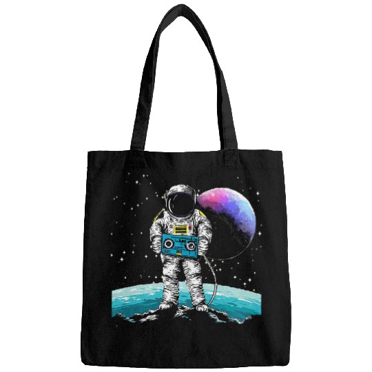 Astronaut Job Recorder Moon Universe Galaxy Space Stars Retro 01 Bags