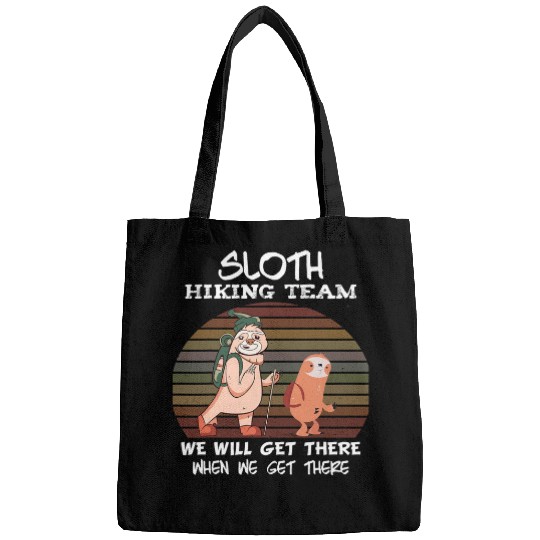 Sloth Pet Hiking Team Two sloth hiking in vintages Retro look Bags