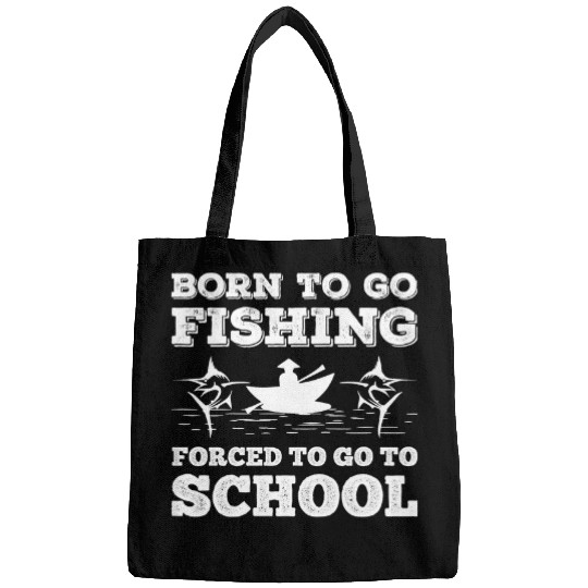 Fishing Fun Born Fishing d To School Funny Bass Fish Fisherman Boys 2 Bags