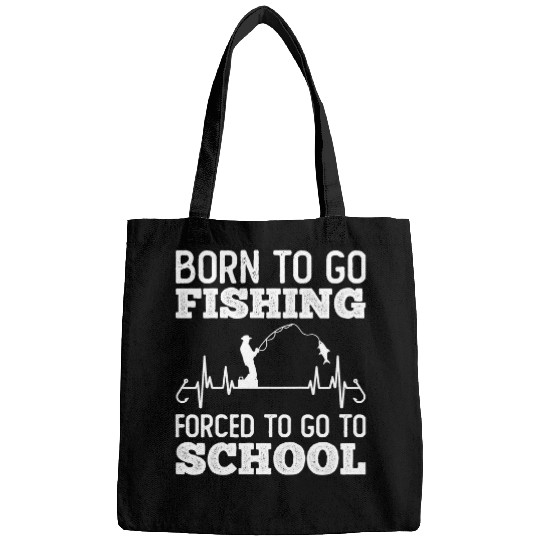 Fishing Fun Born Fishing d To School Funny Bass Fish Fisherman Boys 6 Bags