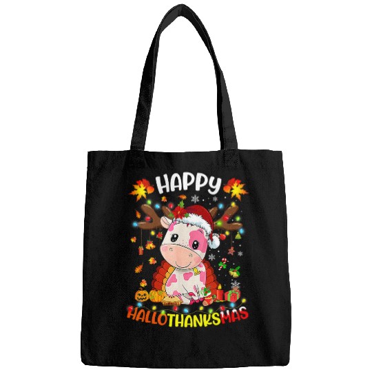 Cow Pet happy hallothanksmas strawberry cow thanksgiving christmas Bags