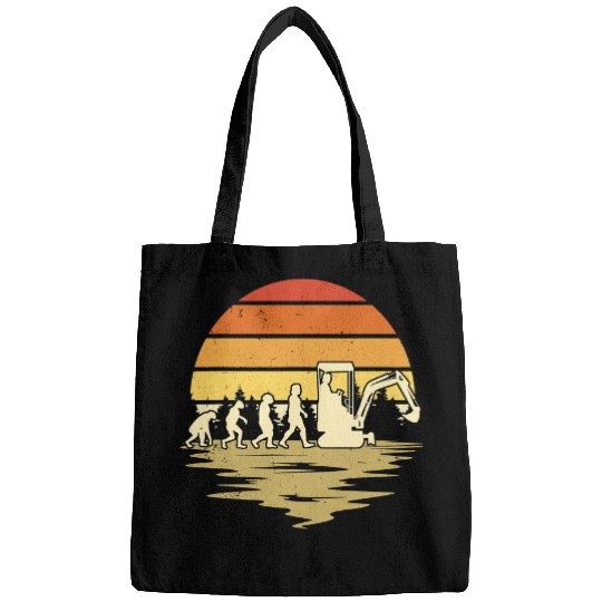 Excavator Fun Evolution Retro Excavator Driver vintages 1 Bags