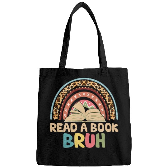 Book Fun Read A Book Bruh Funny Teacher Reading Literature Bags