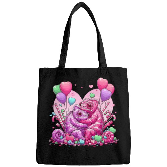Chameleon Pet Two cuddly Chameleons wrapped in a giant hug Valentines Day Bags