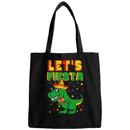 Dinosaur Pet T rexs Cinco De Mayo Tee Tyrannosaurus Dinosaur Lets Fiesta 2 Bags