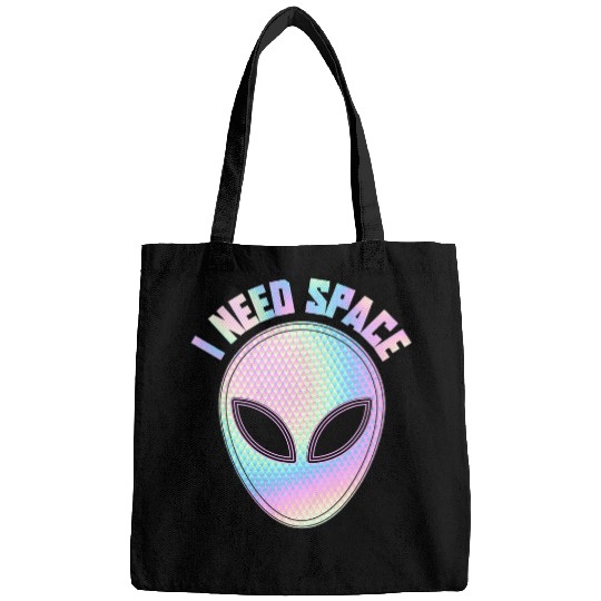 Aliens UFO I Need Space Aliens are real Funny Cute Alien Face Lover UFO Bags