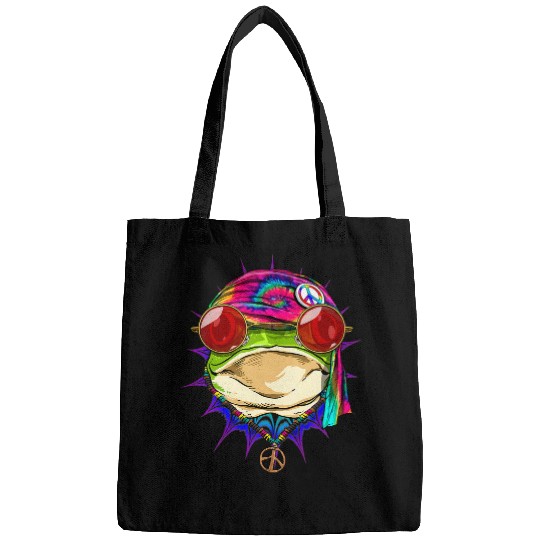 Frog Pet Hippie Frog Toad Tie Dye Peace Sign psychedelics Frog Lover 9 Bags