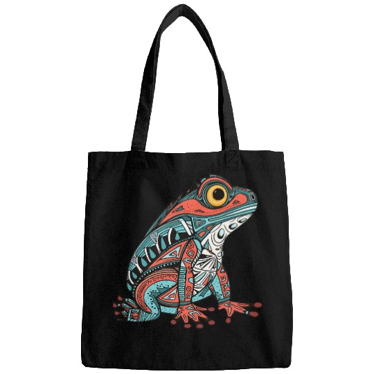Frog Pet Native American Indian Style Art Pacific Northwest 7 7 Bags