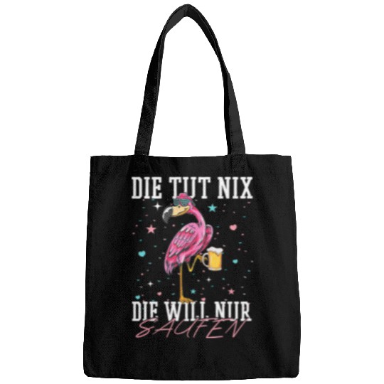 Flamingo Pet Bird Tropical Womens Die Tut Nix Die Will Nur Saufen Flamingo Alcohol Beer Drink 16 Bags