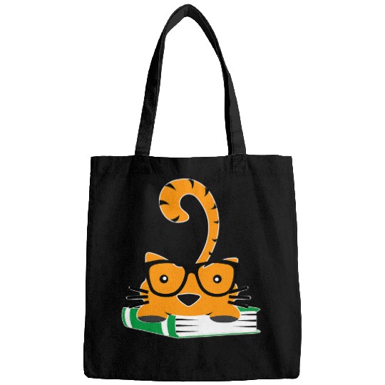 Book Fun Cat Book Lover Nerd Reading Glasses Bags