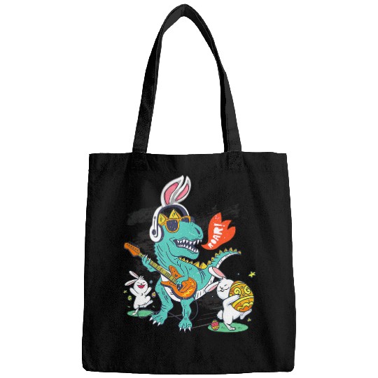 Dinosaur Pet T rexs Easter Bunny With Eggs Basket Funny Dinosaur Boys Kids 2 Bags