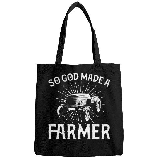 Tractor Fun Farming vintages Tractor So God Made A Farmer Bags
