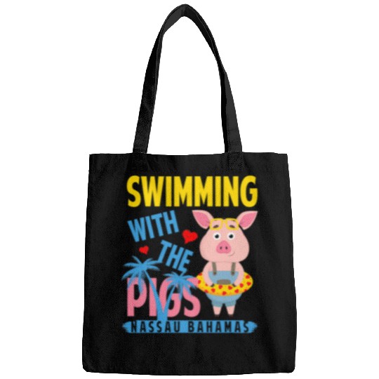 Pig Pet With The Pigs Nassau Bahamas Hello Summer Beach Bags