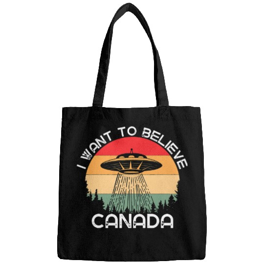 Aliens UFO I Want To Believe Funny Canadian UFO Alien Canada Bags