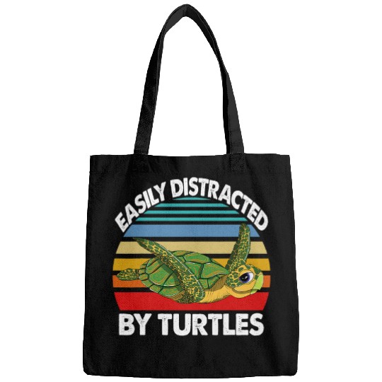 Turtle Pet Easily Distracted By Turtles Funny Women Sea Turtle Love Bags
