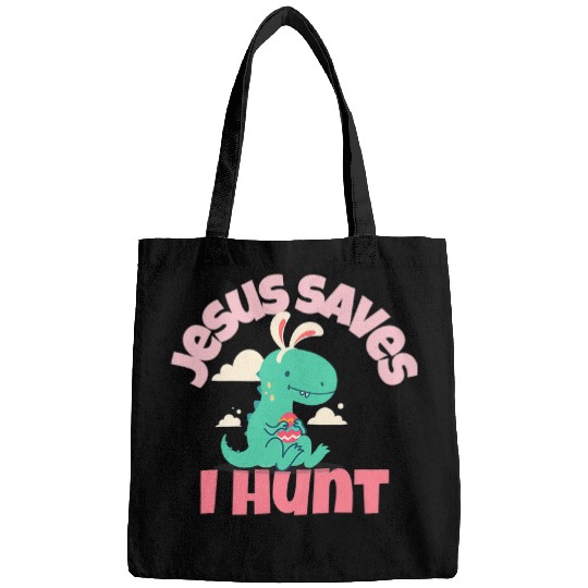 Dinosaur Pet Jesus Saves I Hunt Dinosaur Easter Fun Easter Christian 2 Bags