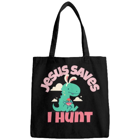 Dinosaur Pet Jesus Saves I Hunt Dinosaur Easter Fun Easter Christian 2 Bags