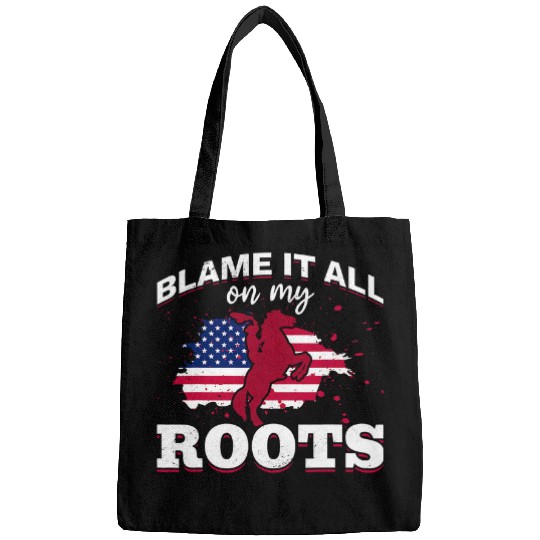 Horse Pet Rodeo Riding Cowboy USA Blame it all on my Roots 3 Bags