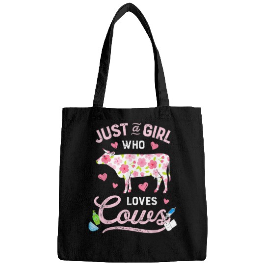 Cow Pet Heifer Greeting Floral Graphic Plus Size for Girls Bags