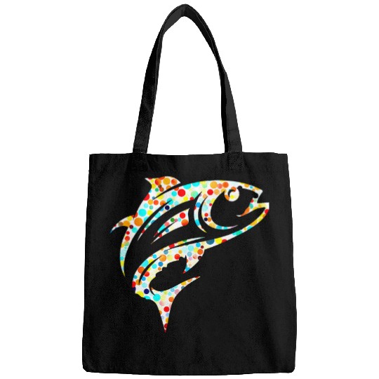 Fishing Fun Dot Day Trout Fishing Lovers September Dot Day Art Design Bags