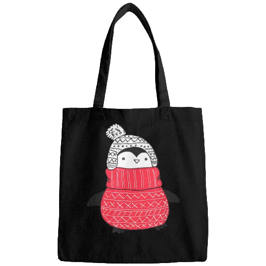 Turtle Pet Penguin Christmas Baby Penguin Red Turtleneck Sweater Winter Bags